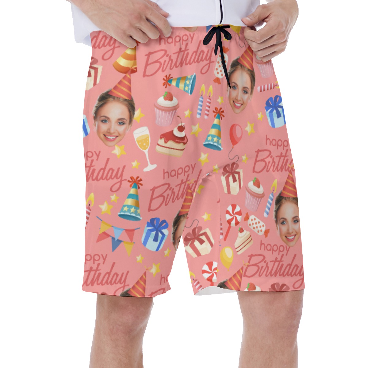 Men's Custom Face Birthday Swim Trunks