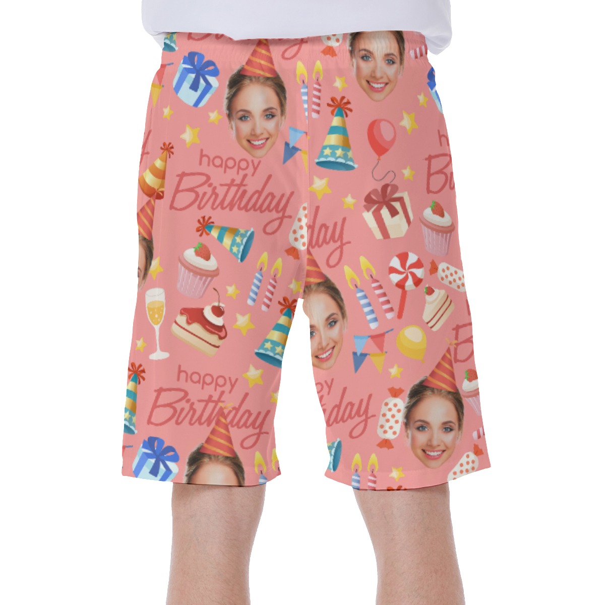 Men's Custom Face Birthday Swim Trunks