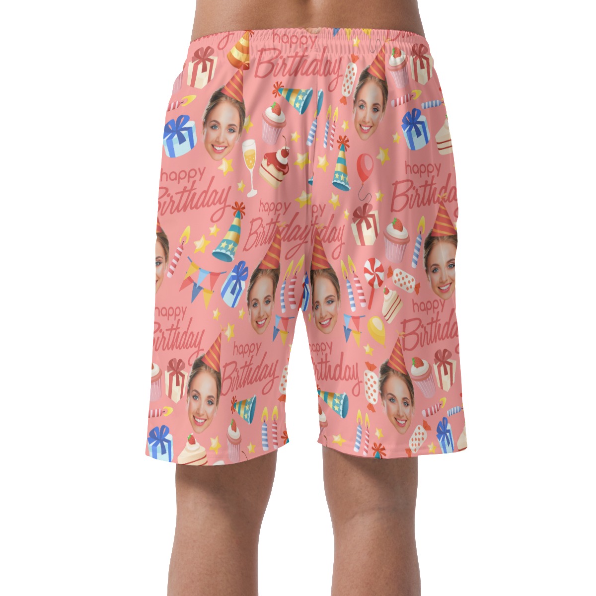Men's Custom Face Birthday Hawaiian Shorts For Men