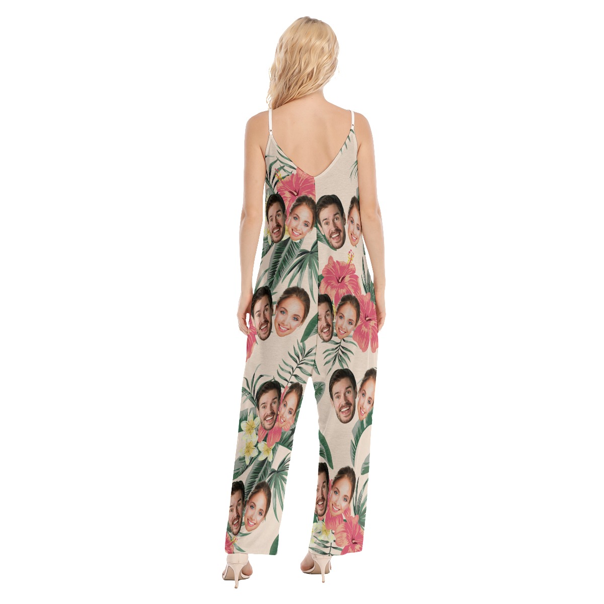 Custom Couple Face Loose Cami Jumpsuit