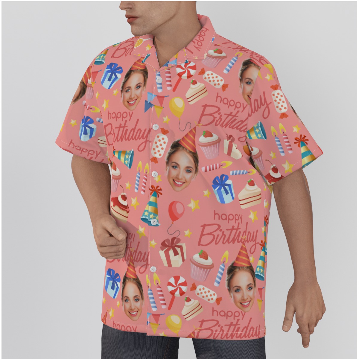 Custom Face Happy Birthday Hawaiian Shirt
