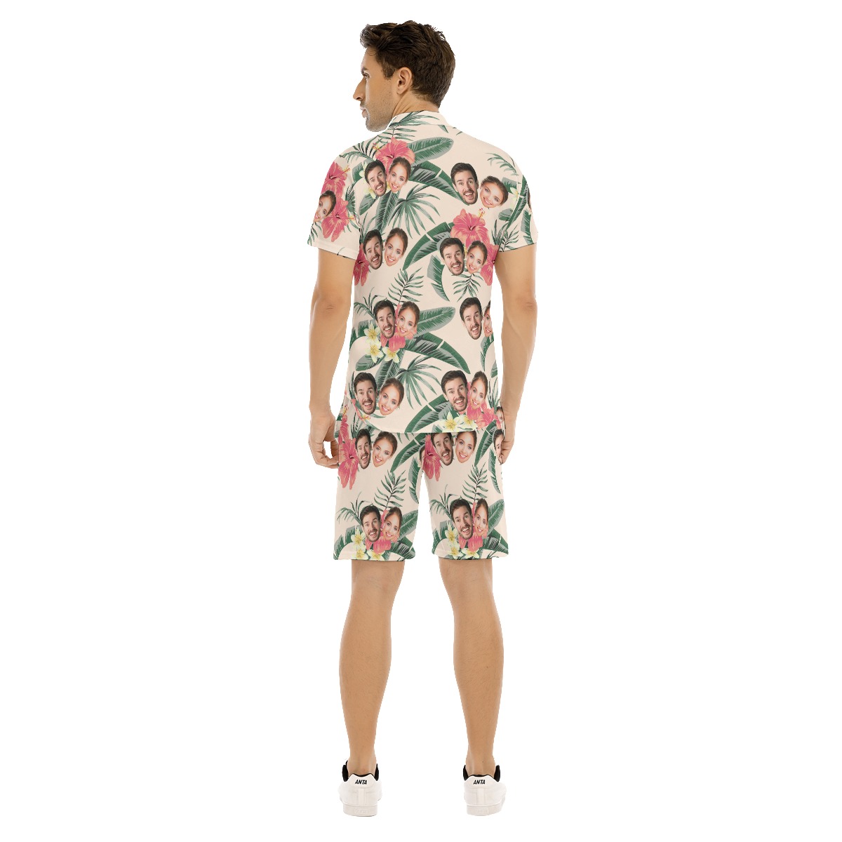 Unique Couple Faces Hawaiian Shirt And Shorts For Men