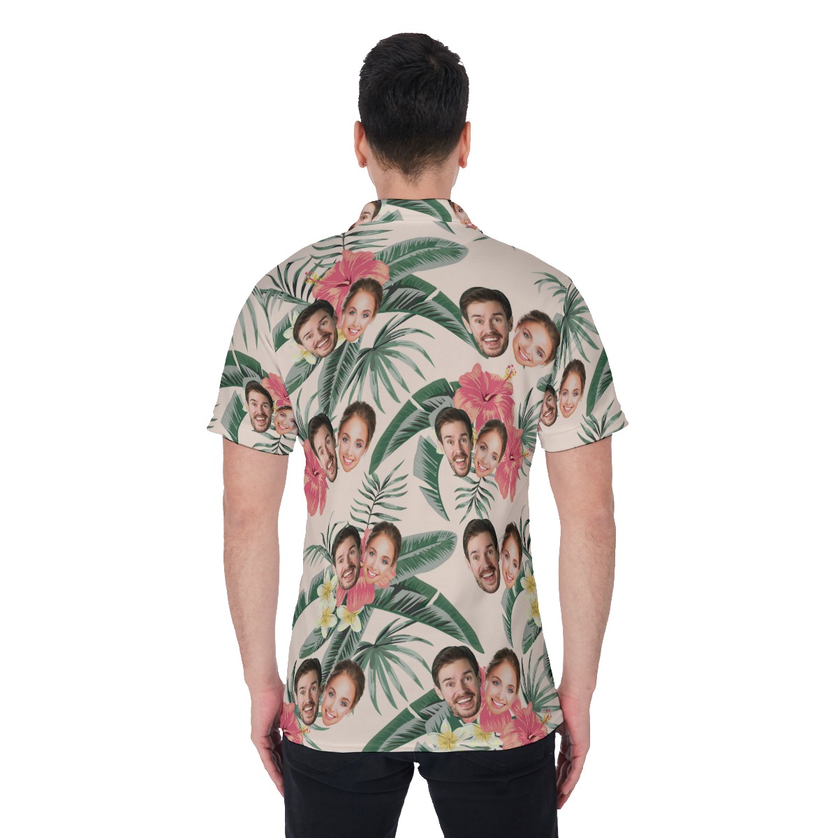 Unique Custom Face Tropical Polo Shirt For Men