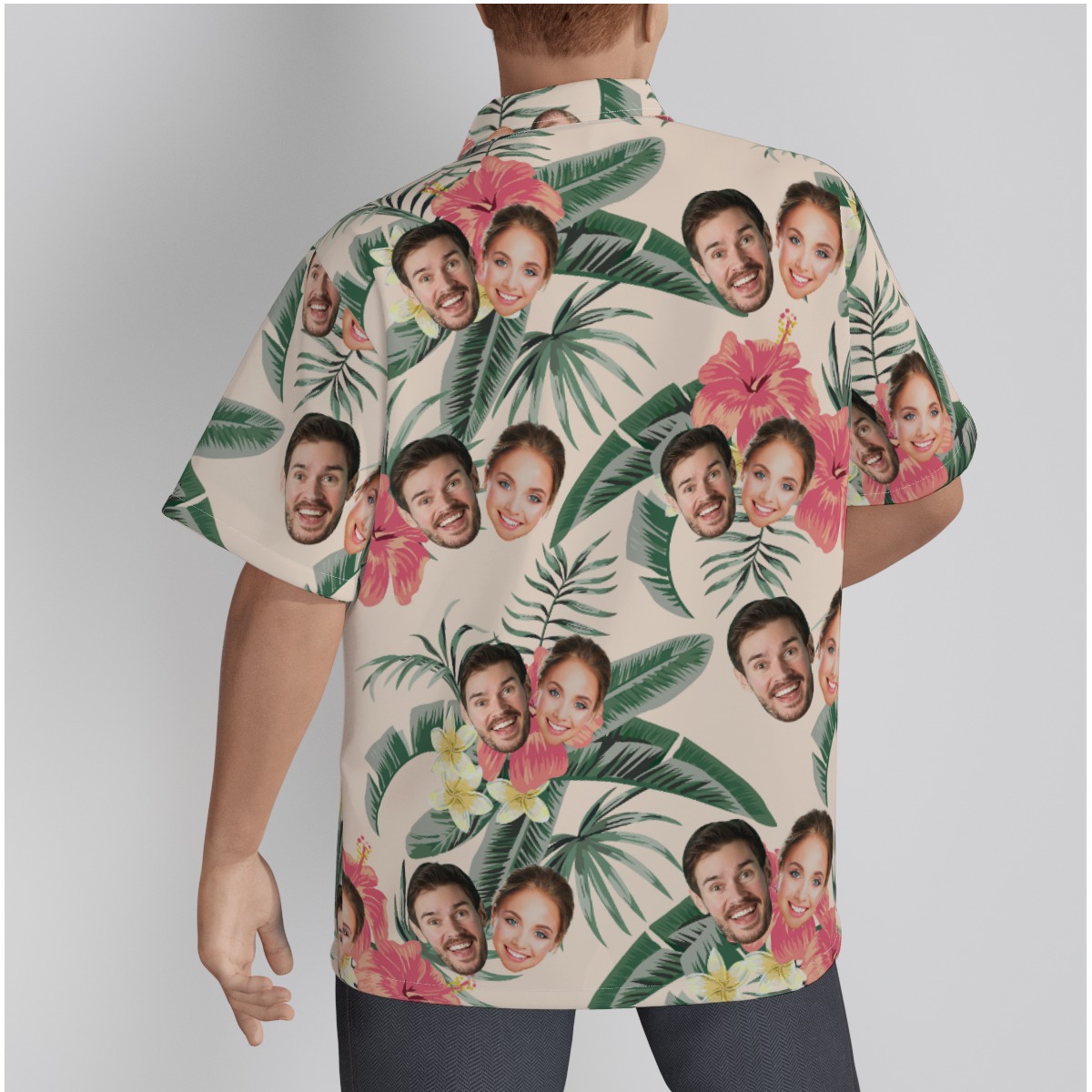 Unique Custom Face Hawaiian Button Up Shirt