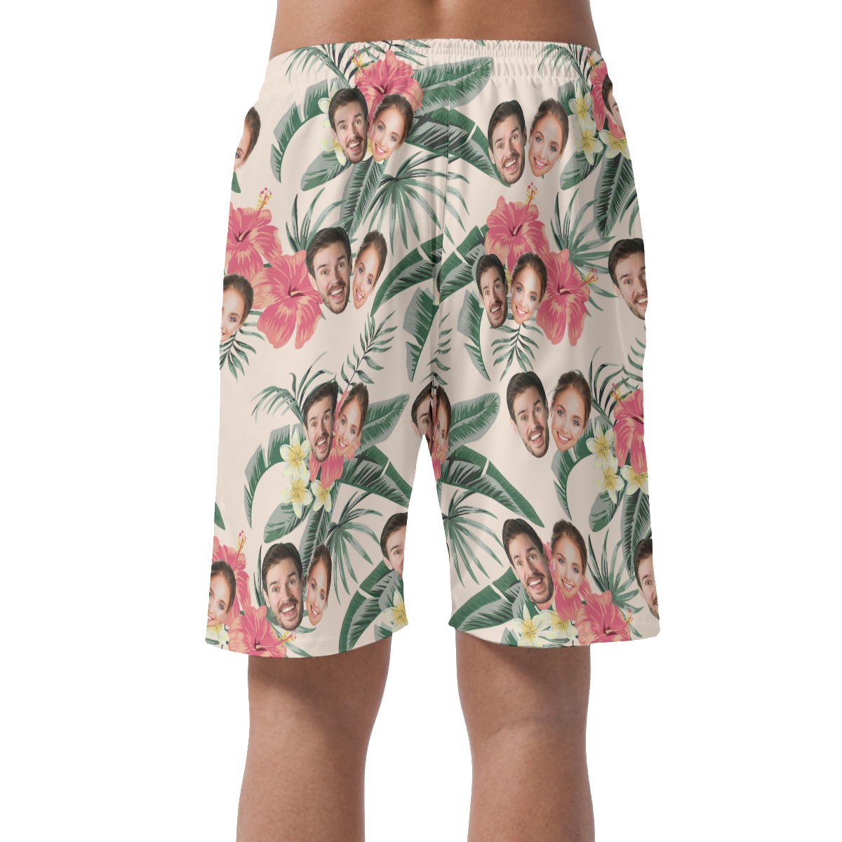 Funny Couple Faces Hawaiian Beach Shorts