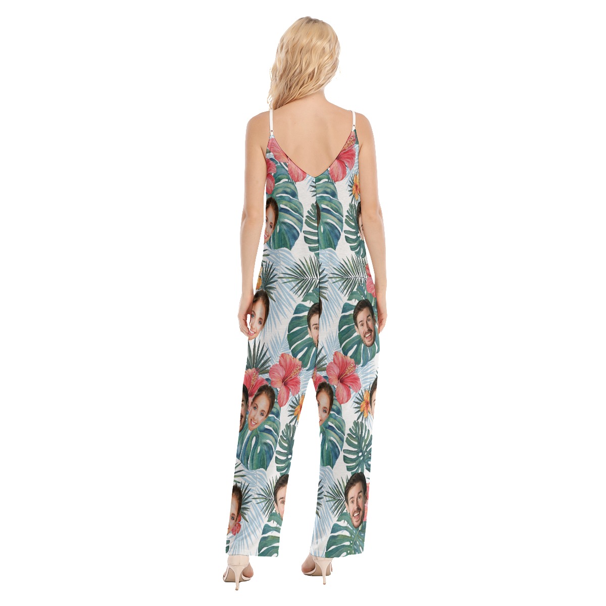 Custom 2 Face Tropical Women's Loose Cami Jumpsuit