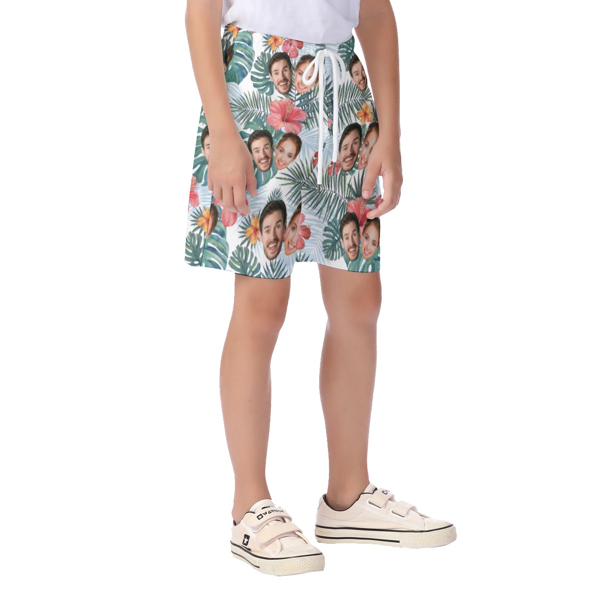 Custom Kid's Hawaiian Shorts With Multiple Faces