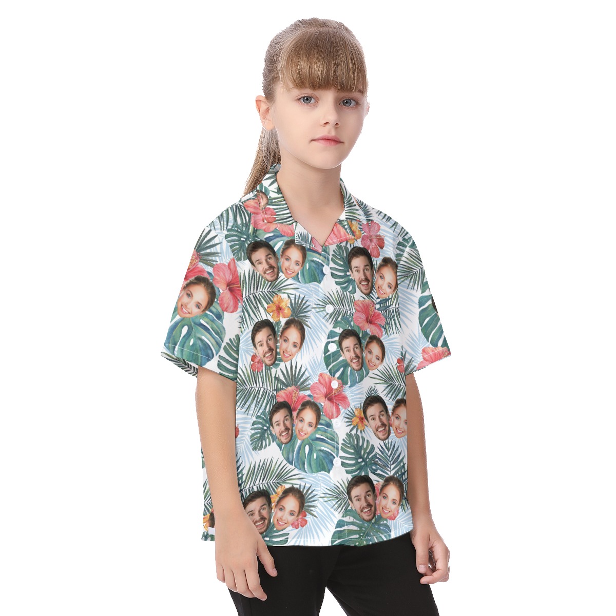 Custom Kid's Hawaiian Shirt With Multiple Faces