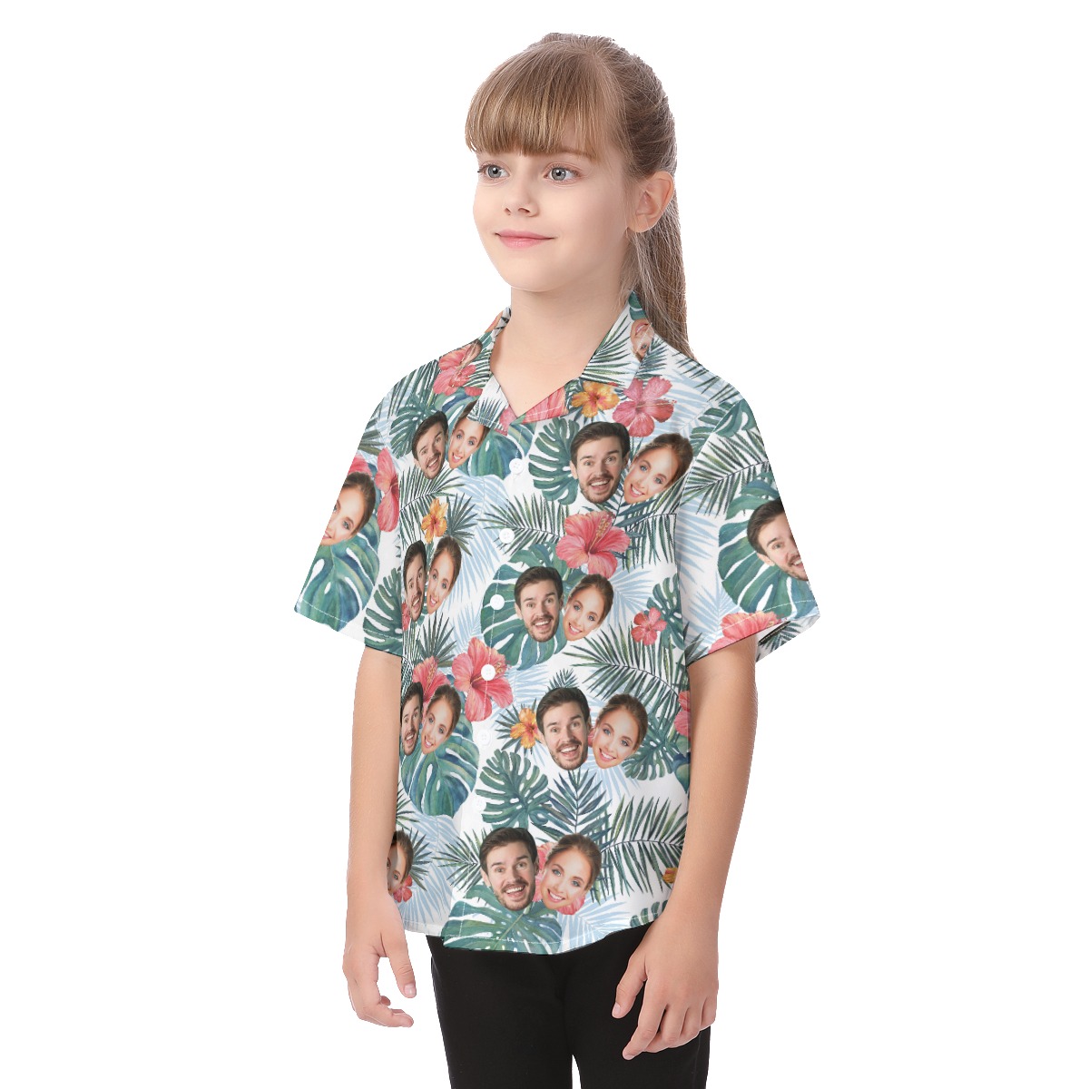 Custom Kid's Hawaiian Shirt With Multiple Faces
