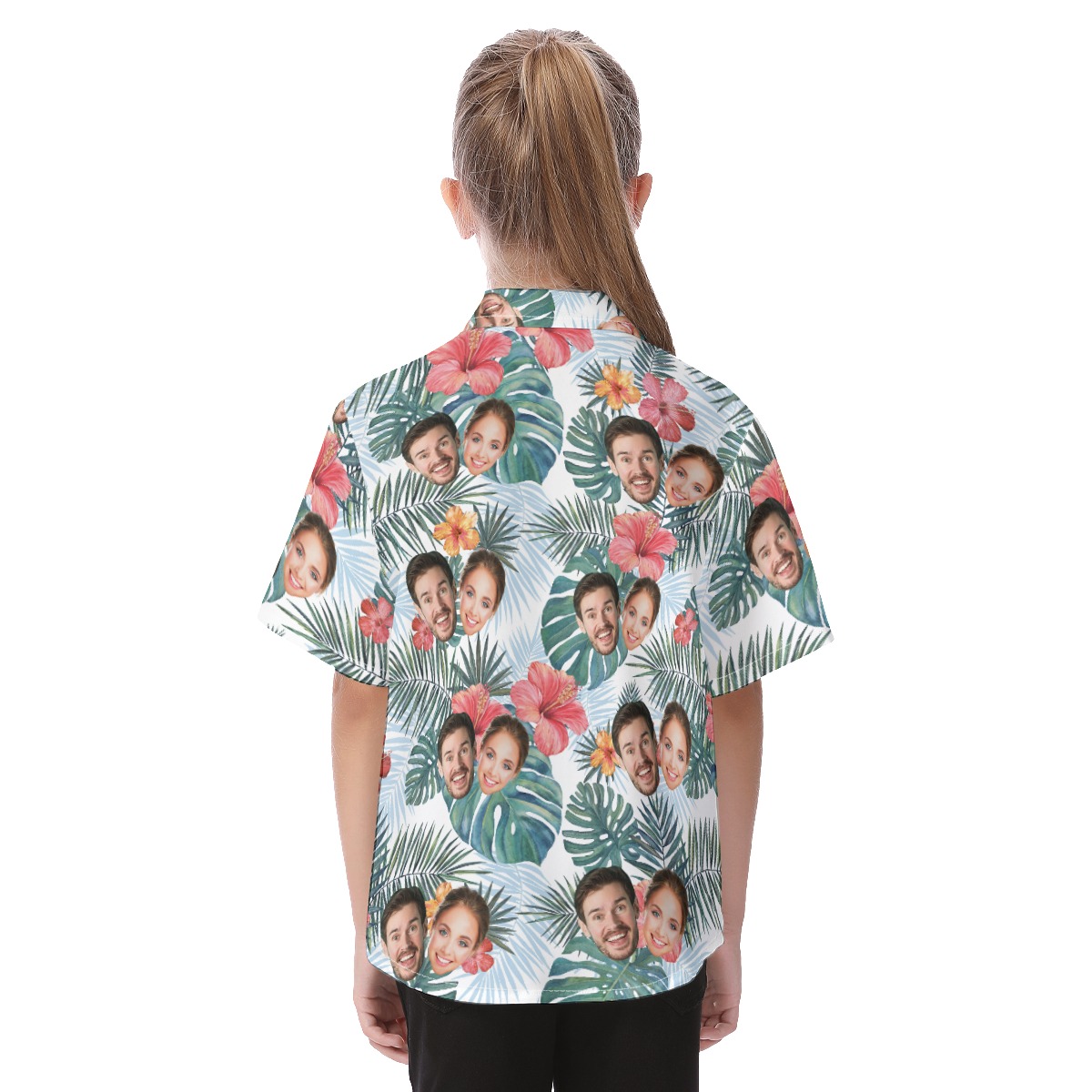 Custom Kid's Hawaiian Shirt With Multiple Faces