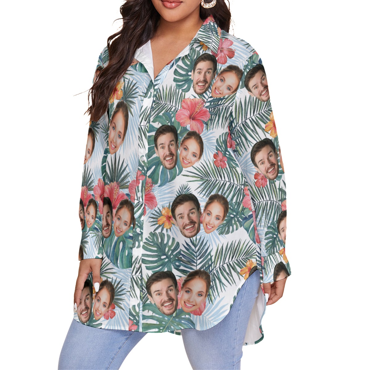 Custom Plus Size Hawaiian Shirt With Multiple Faces