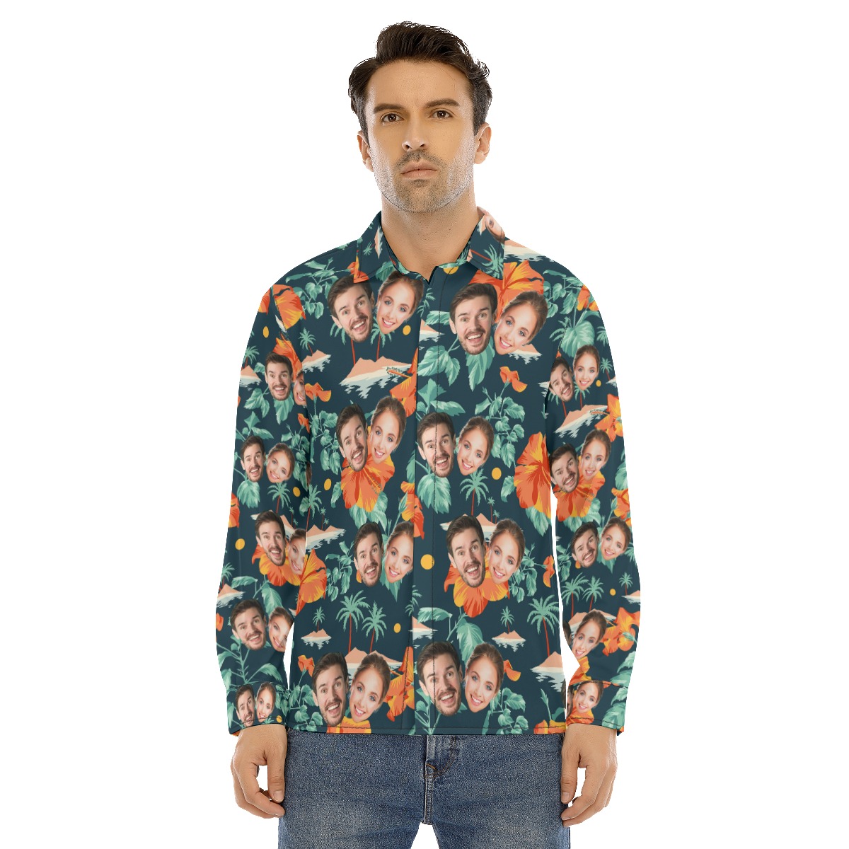 Custom Long Sleeve Hawaiian Shirt With 2 Faces - variant image 1