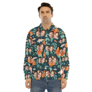 Custom Long Sleeve Hawaiian Shirt With 2 Faces