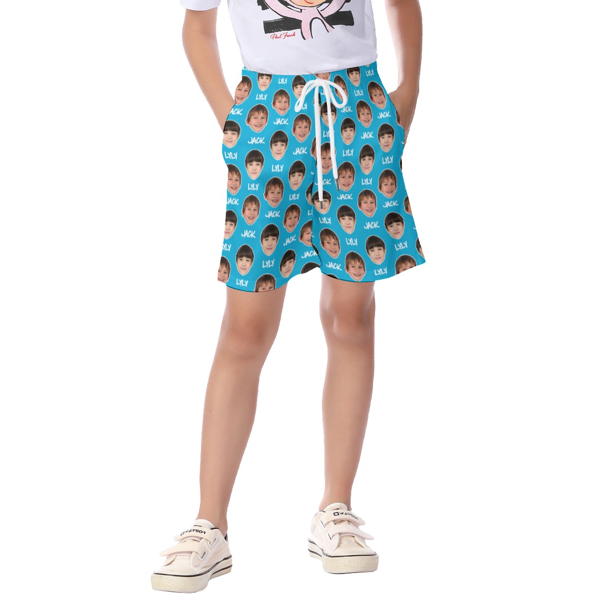 Cool Custom Faces With Name Kid's Hawaiian Shorts - variant image 1