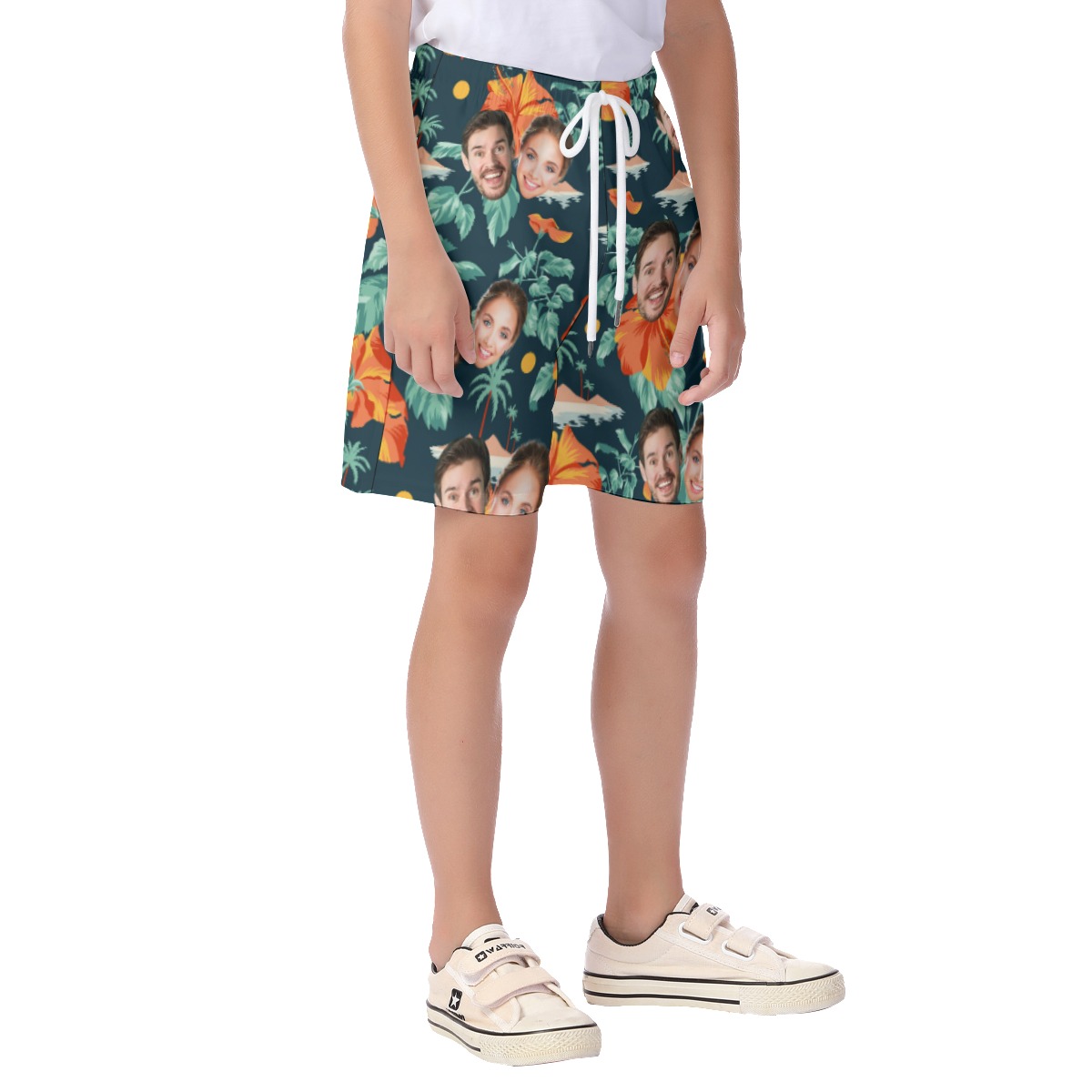 Funny Custom 2 Faces Hawaiian Shorts For Kids