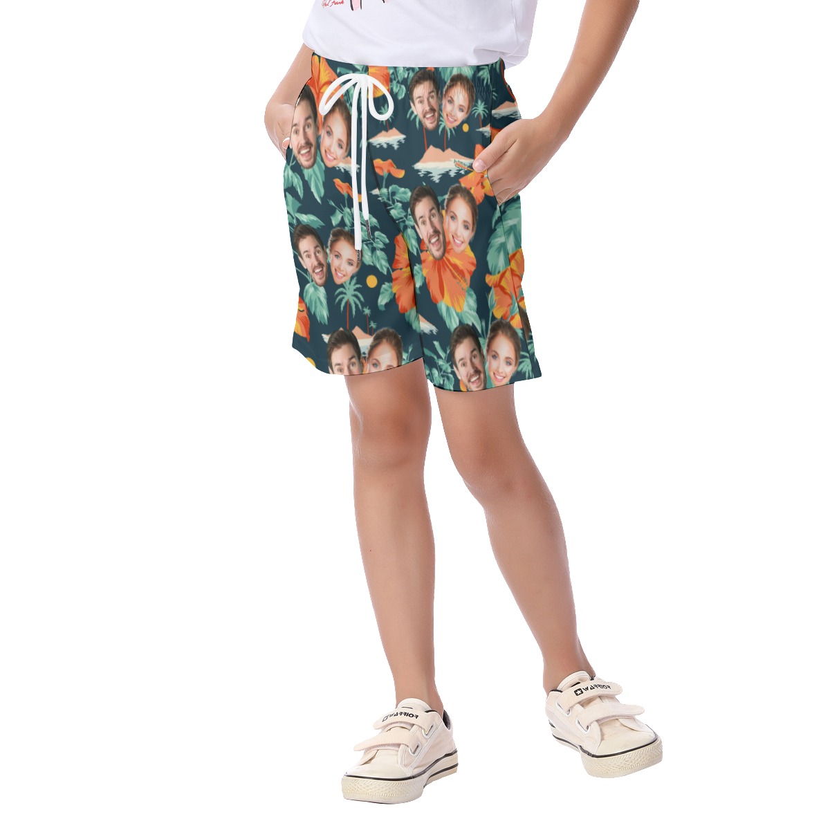 Funny Custom 2 Faces Hawaiian Shorts For Kids