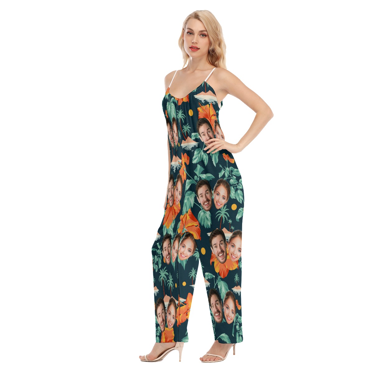 Funny Custom 2 Faces Hawaiian Loose Jumpsuit For Women