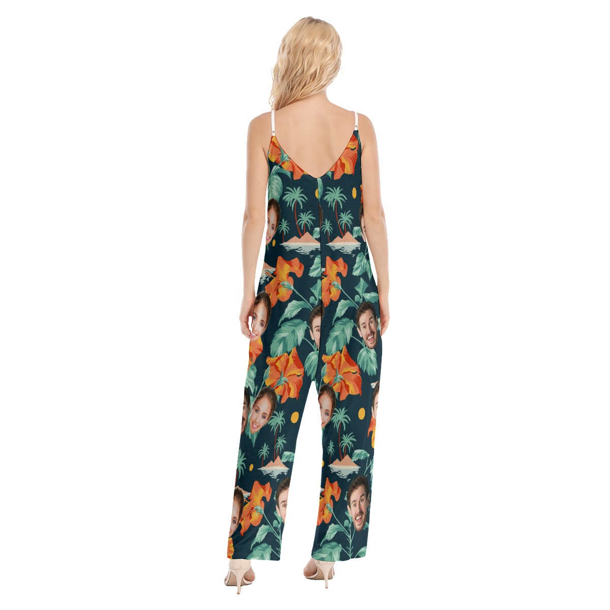 Funny Custom 2 Faces Hawaiian Loose Jumpsuit For Women
