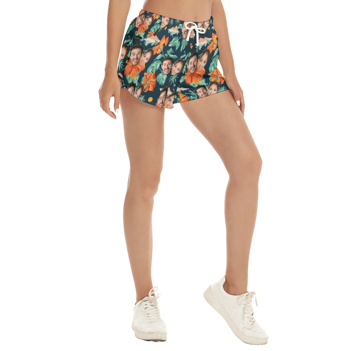 Funny Custom 2 Faces Hawaiian Shorts For Women