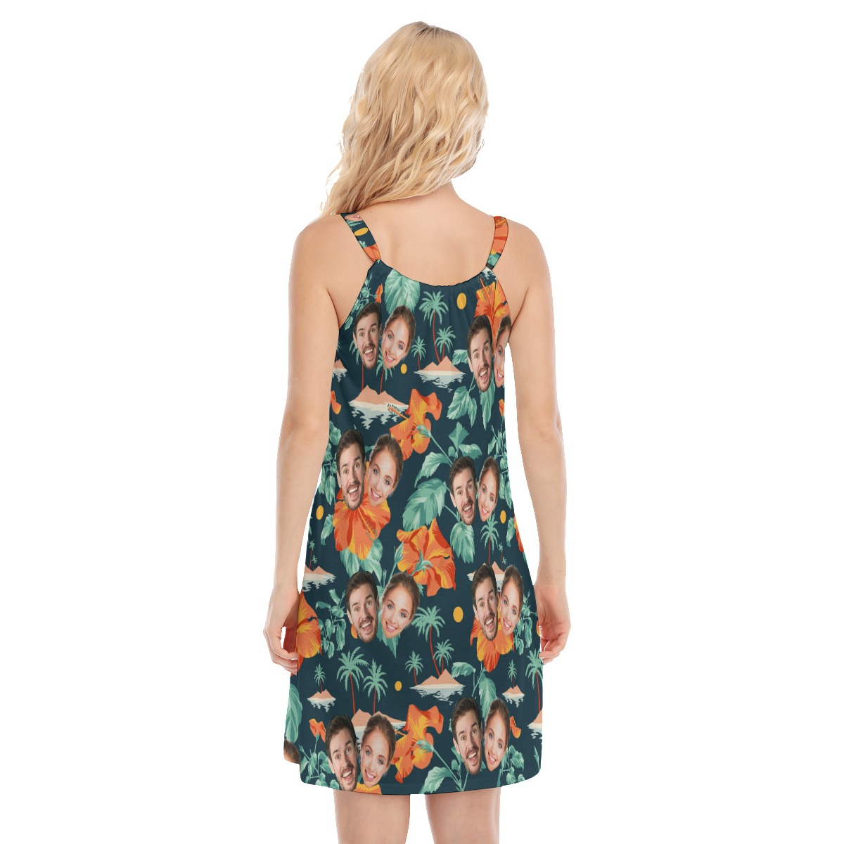 Custom 2 Faces Tropical Cami Dress