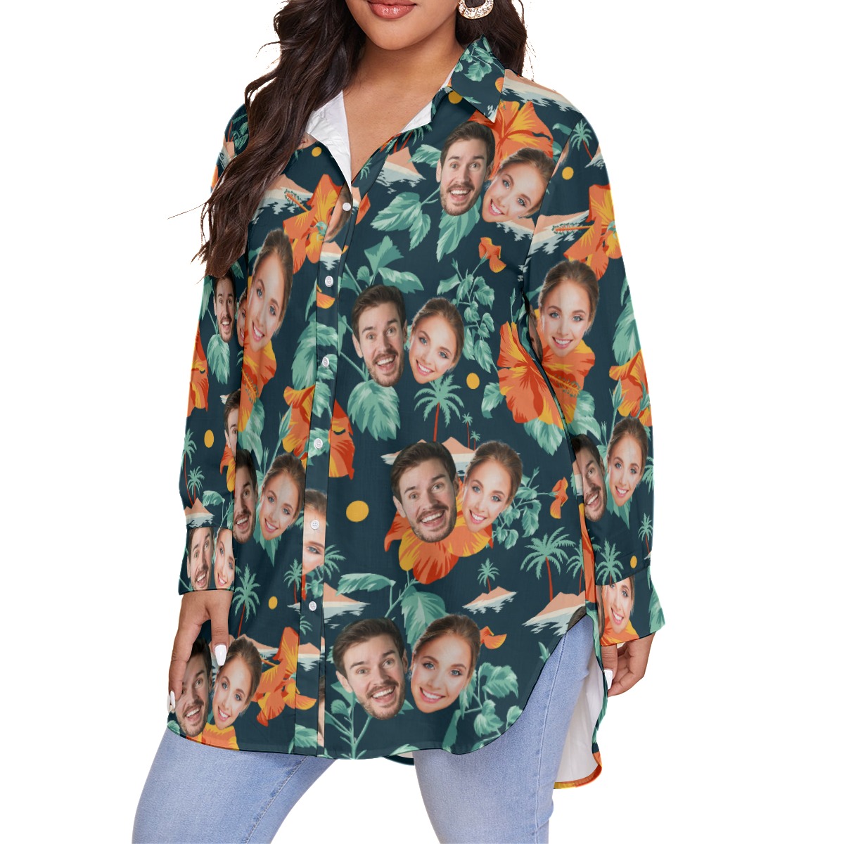 Custom 2 Faces Women's Hawaiian Blouse