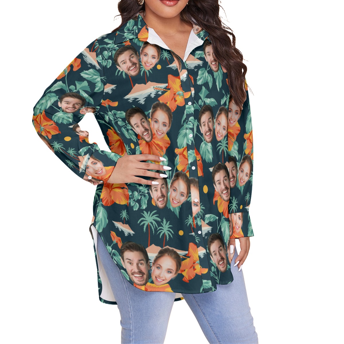 Custom 2 Faces Women's Hawaiian Blouse