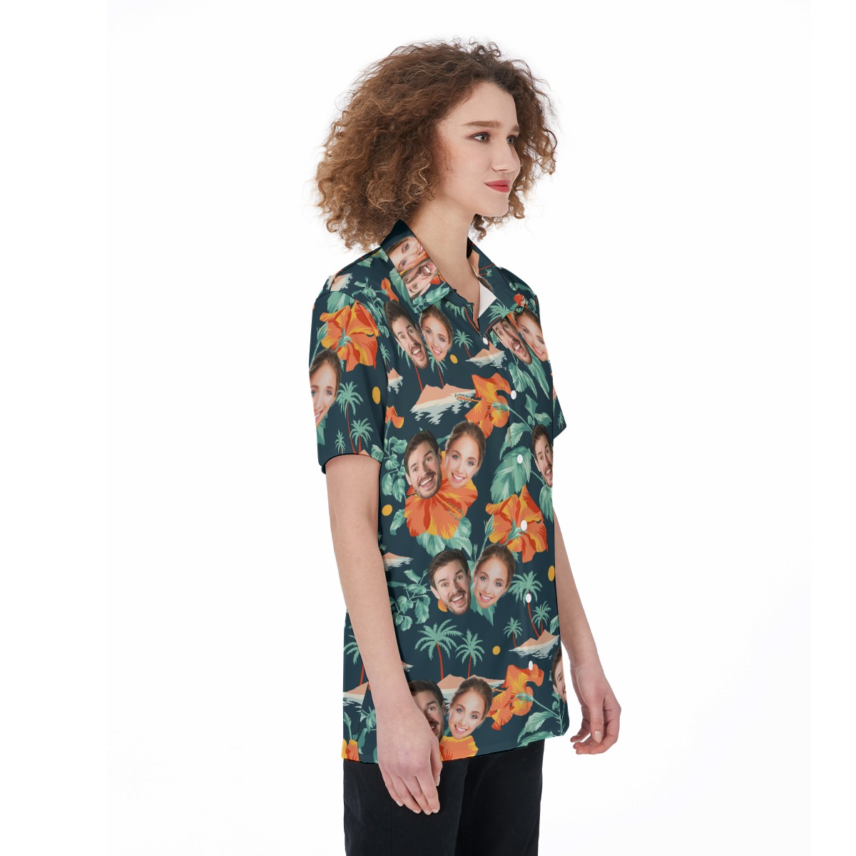 Custom 2 Faces Couple Hawaiian Shirt