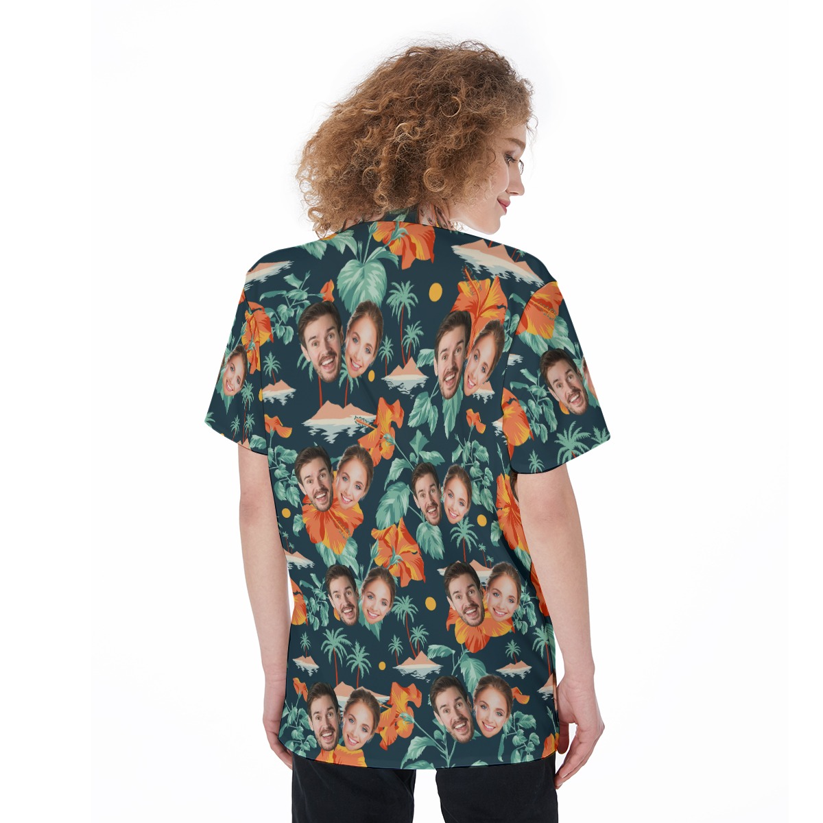 Custom 2 Faces Couple Hawaiian Shirt