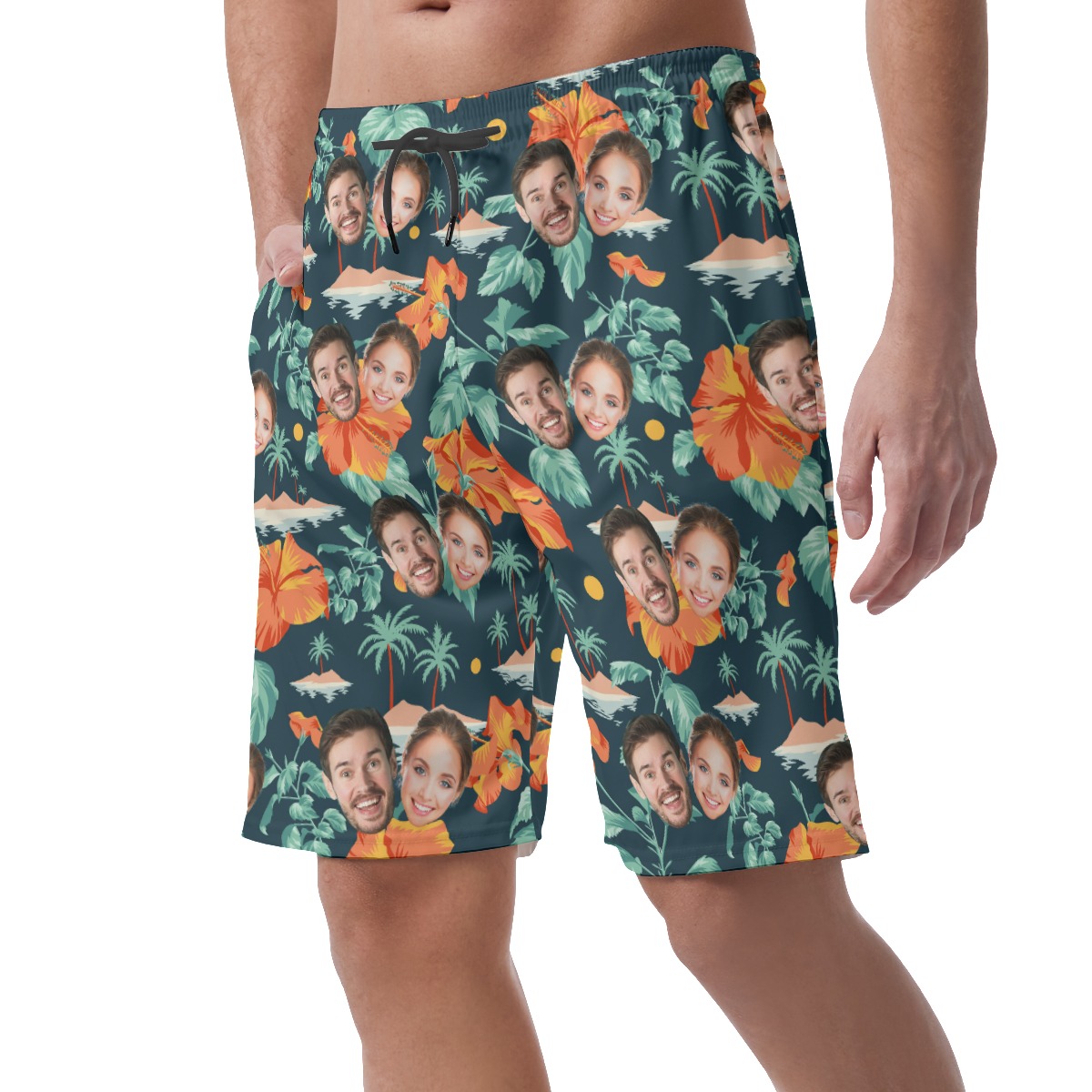 Custom Men's Hawaiian Shorts With 2 Faces