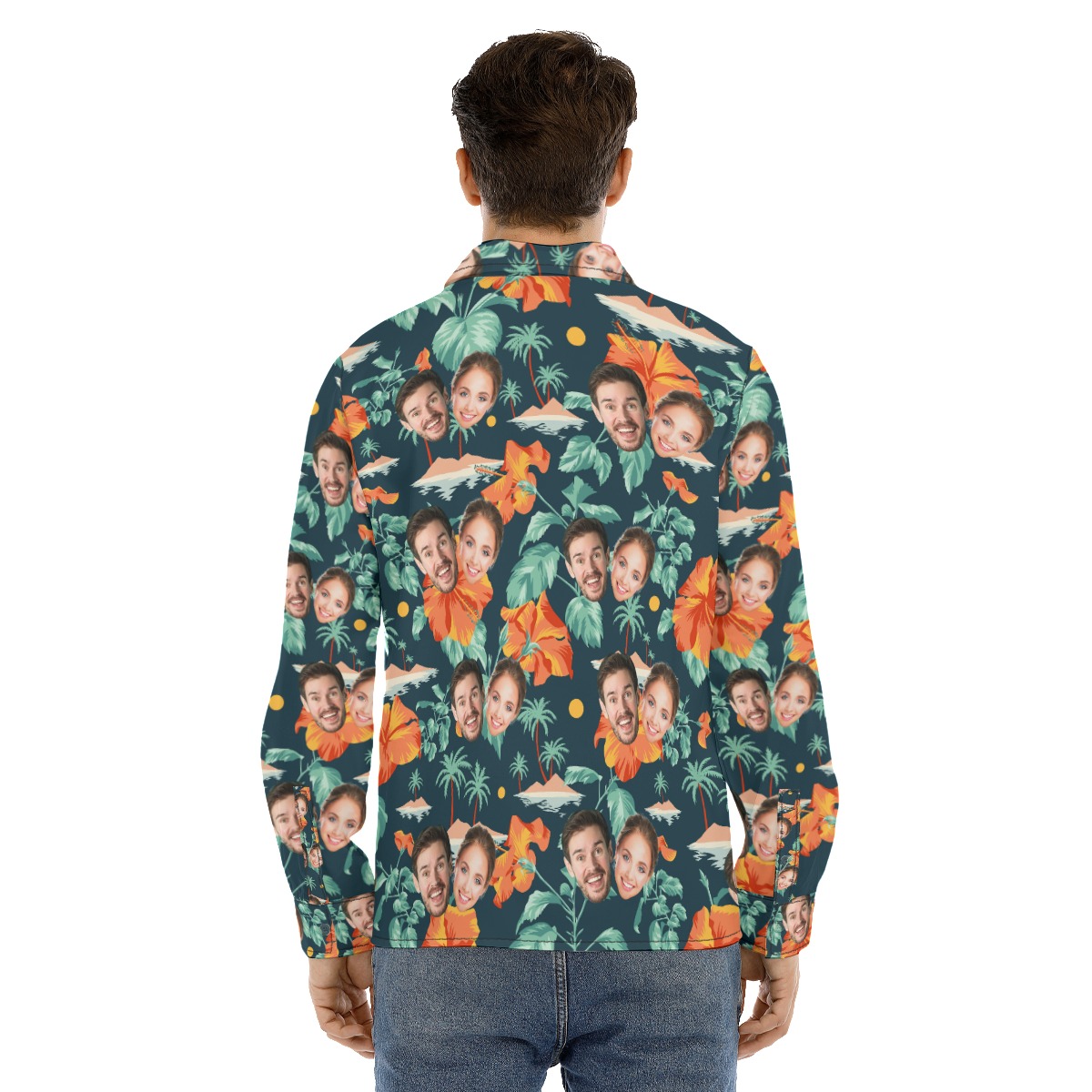 Custom Long Sleeve Hawaiian Shirt With 2 Faces