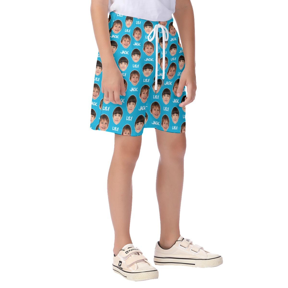 Cool Custom Faces With Name Kid's Hawaiian Shorts