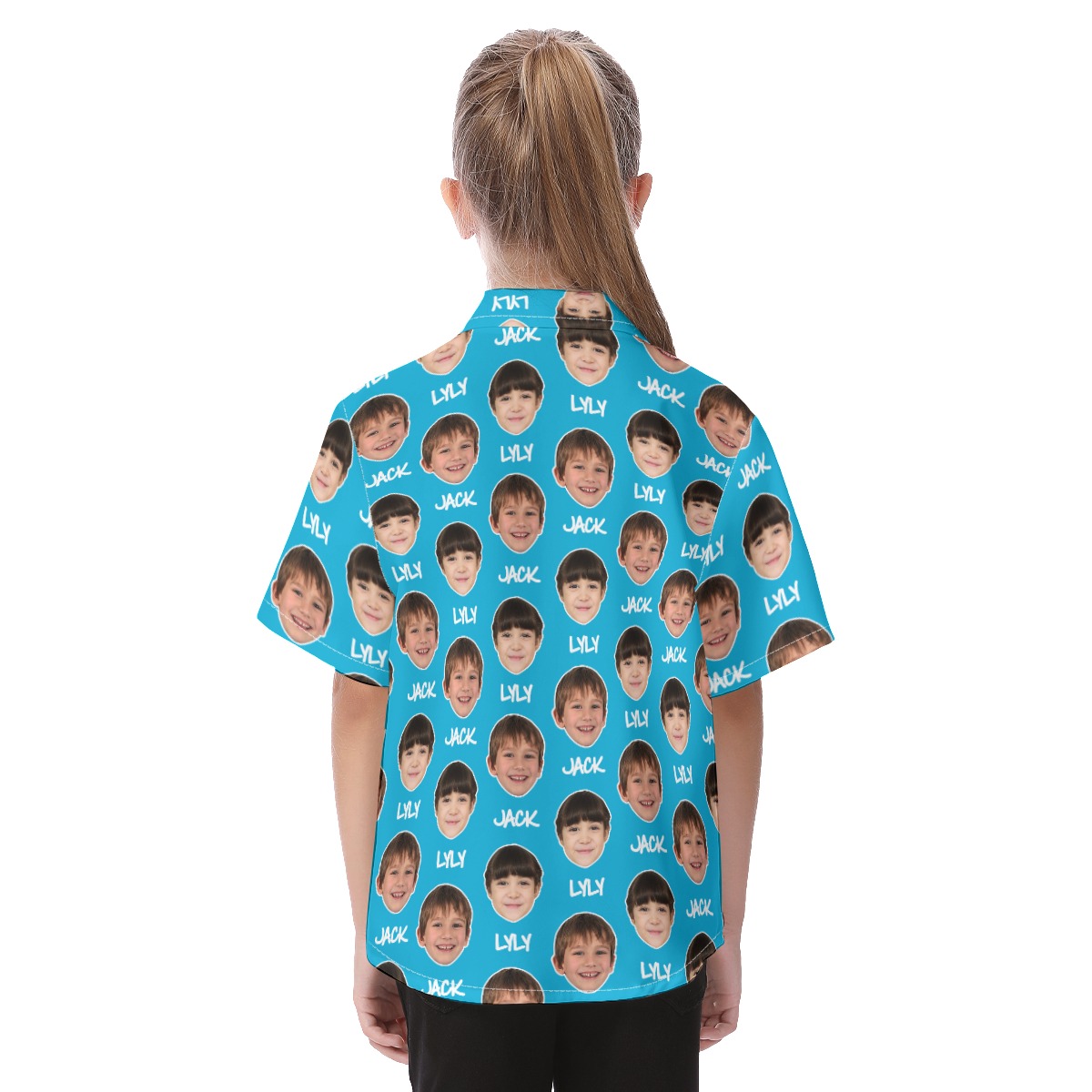 Cute Custom Face With Name Hawaiian Shirt For Kids