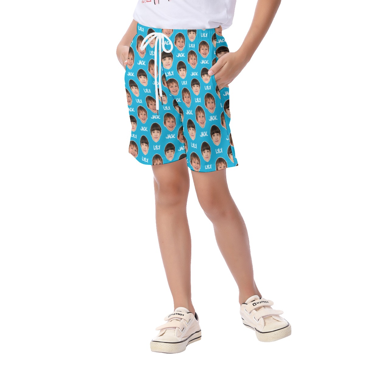 Cool Custom Faces With Name Kid's Hawaiian Shorts