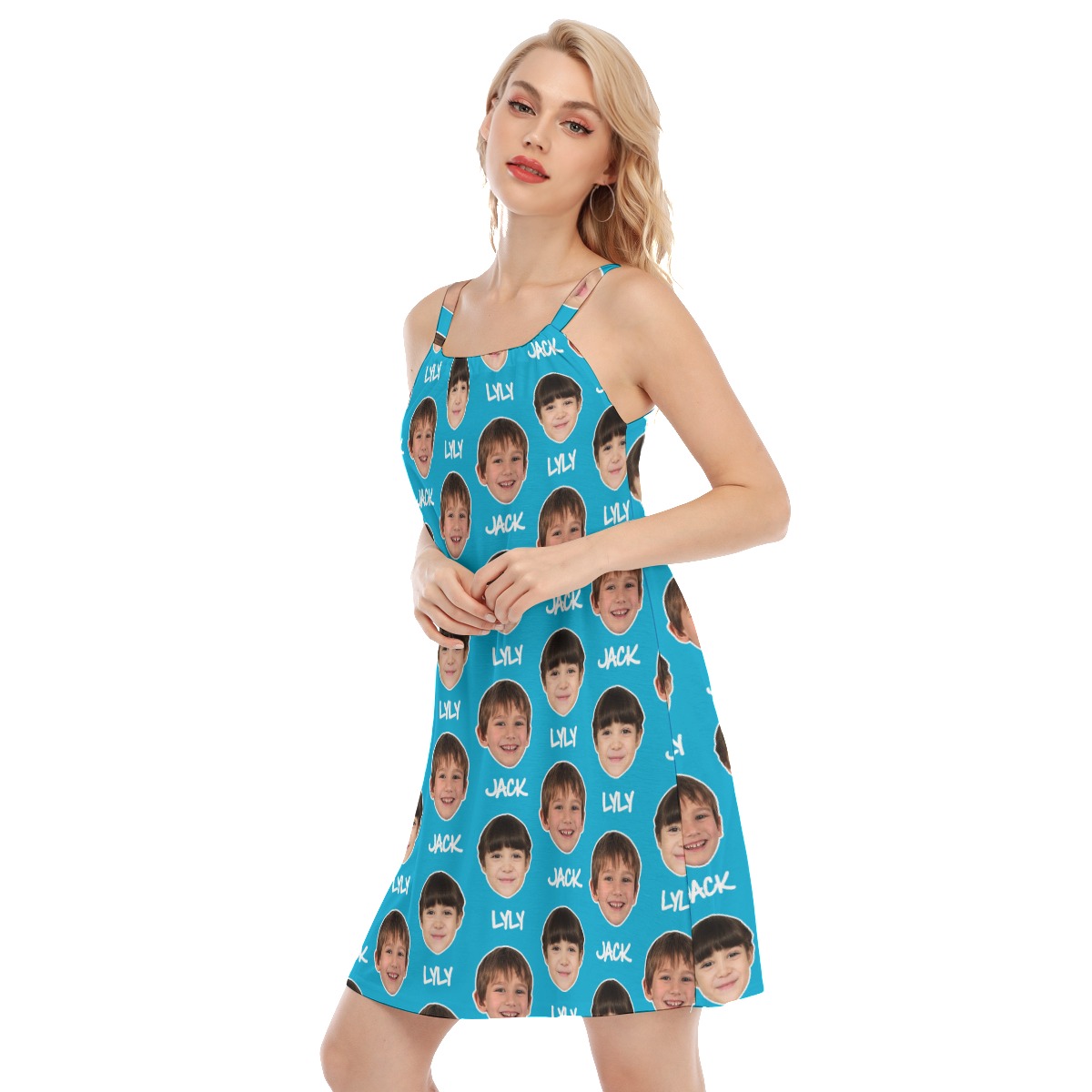 Funny Custom Face With Name Hawaiian Summer Dress For Women