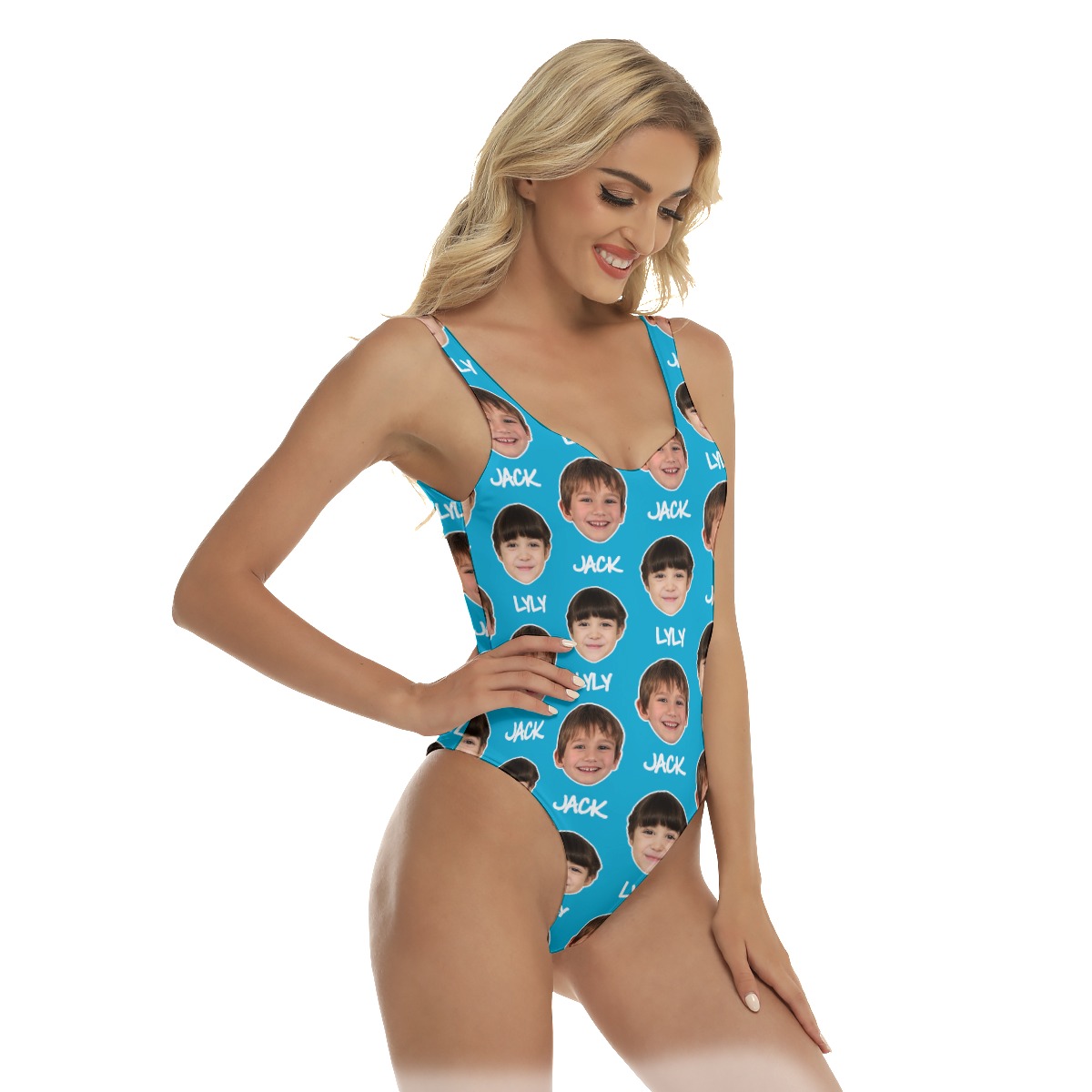 Funny Custom Hawaiian Swimsuit With Name And Faces