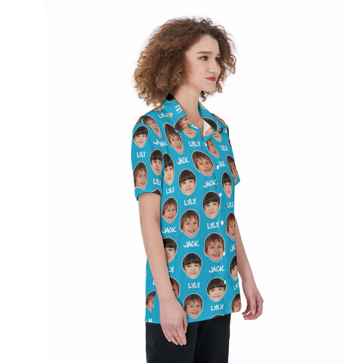 Funny Custom Women's Hawaiian Shirt With Face And Name