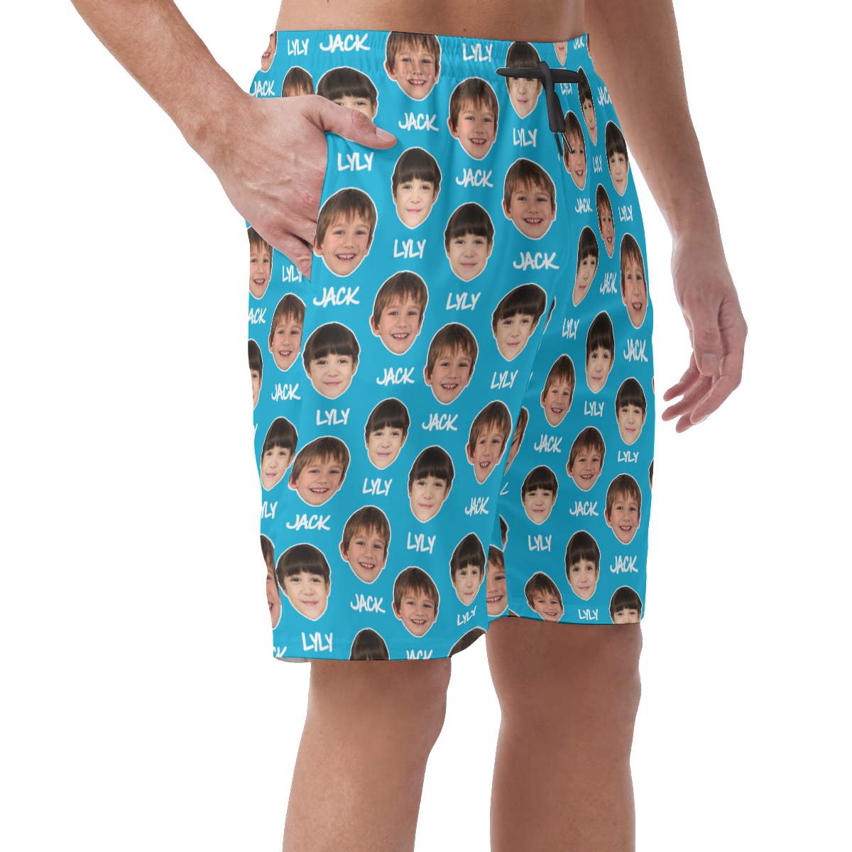 Funny Custom Name And Face Summer Beach Shorts For Men