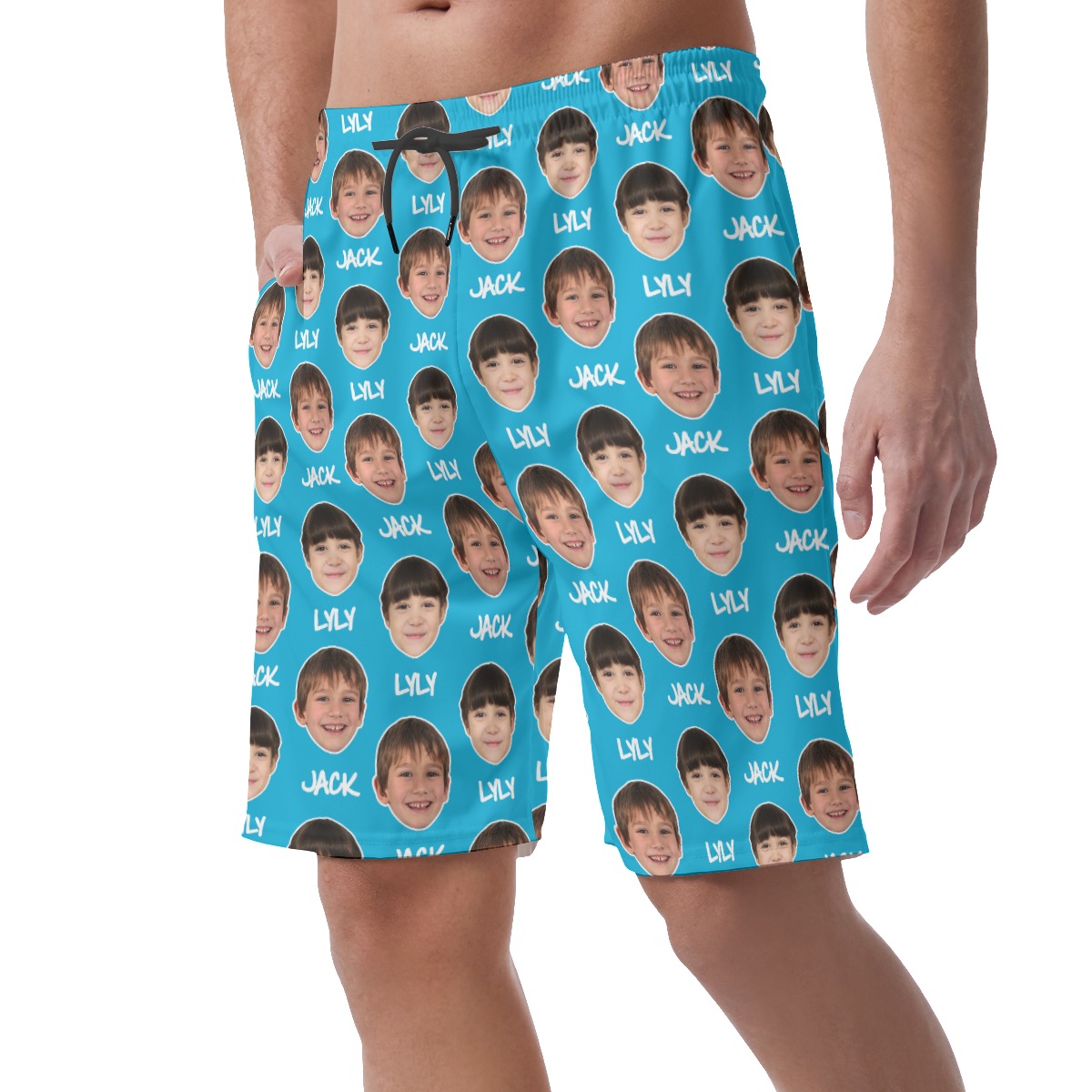 Funny Custom Name And Face Summer Beach Shorts For Men