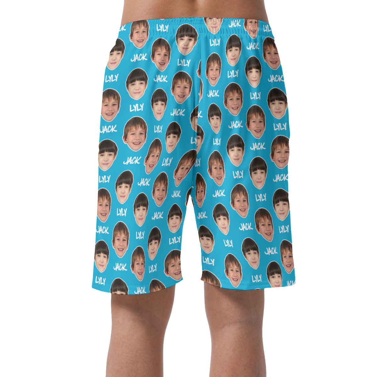 Funny Custom Name And Face Summer Beach Shorts For Men