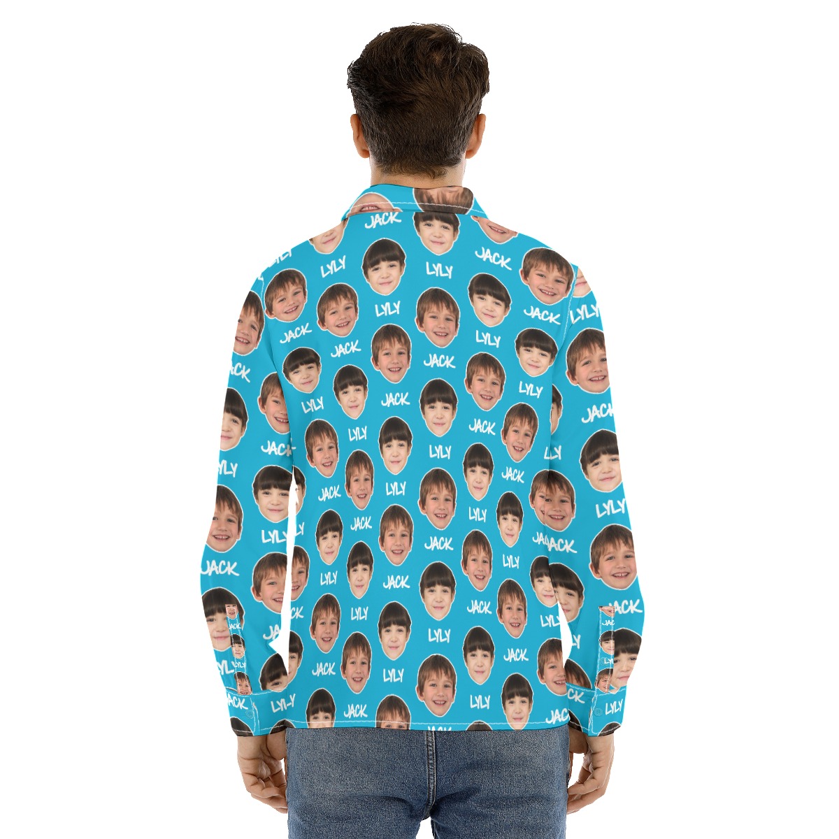 Unique Custom Face And Name Hawaiian Long Sleeve Shirt