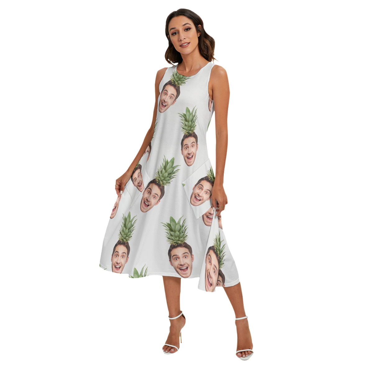 Face Custom Aloha Sleeveless Dress