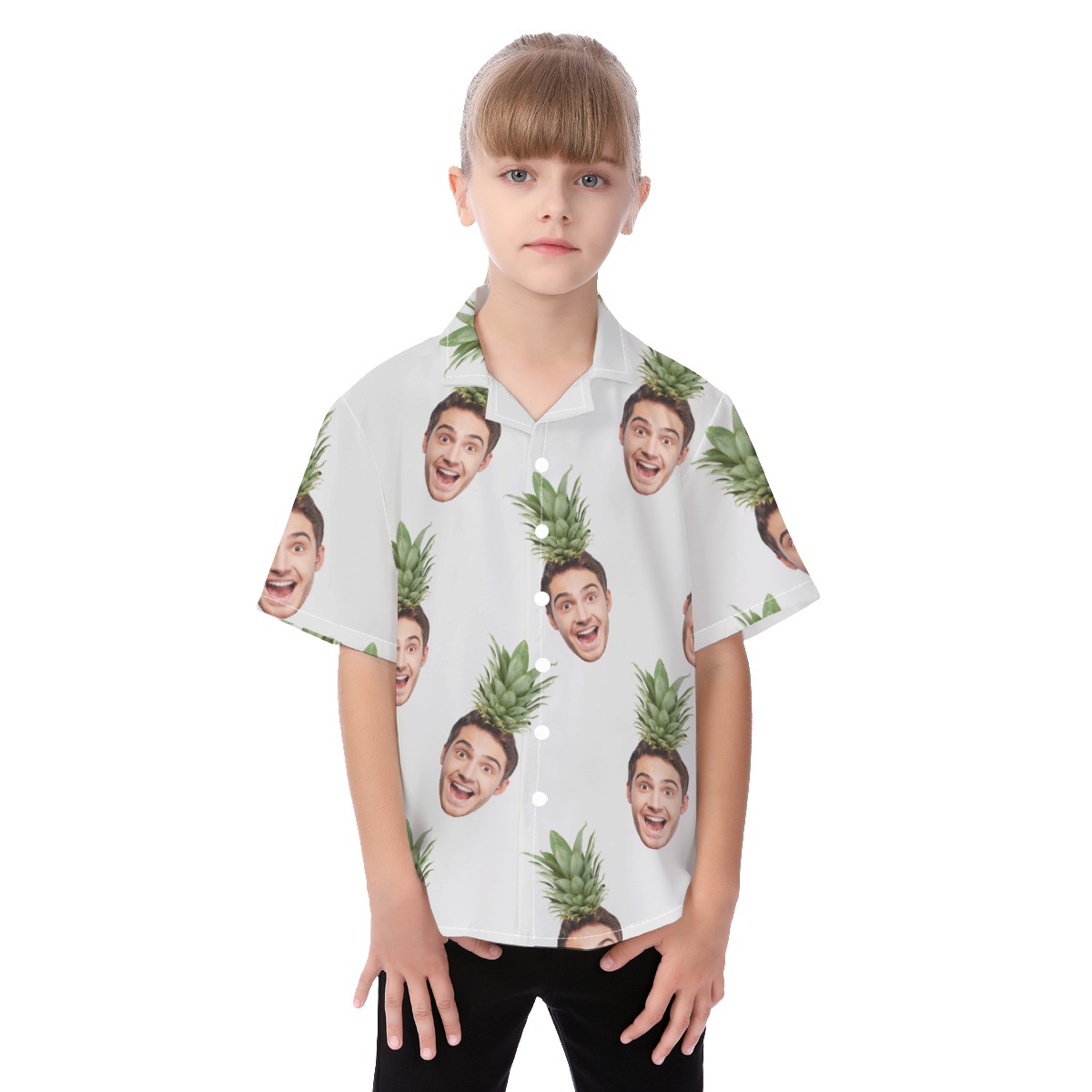 Face Custom Tropical Hawaiian Shirt For Kids - variant image 1