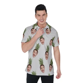 Men's Face Custom Hawaiian Polo Shirt