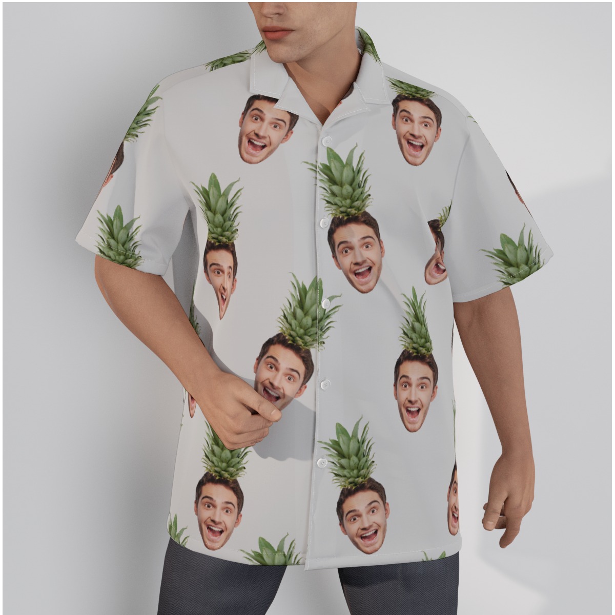Men's Face Custom Tropical Hawaiian Shirt - variant image 1