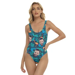 Face Custom Hawaiian One Piece Swimsuit For Women