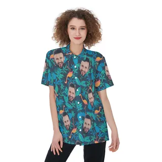 Women's Face Custom Hawaiian Shirt
