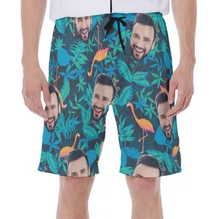 Men's Face Custom Hawaiian Swim Trunks