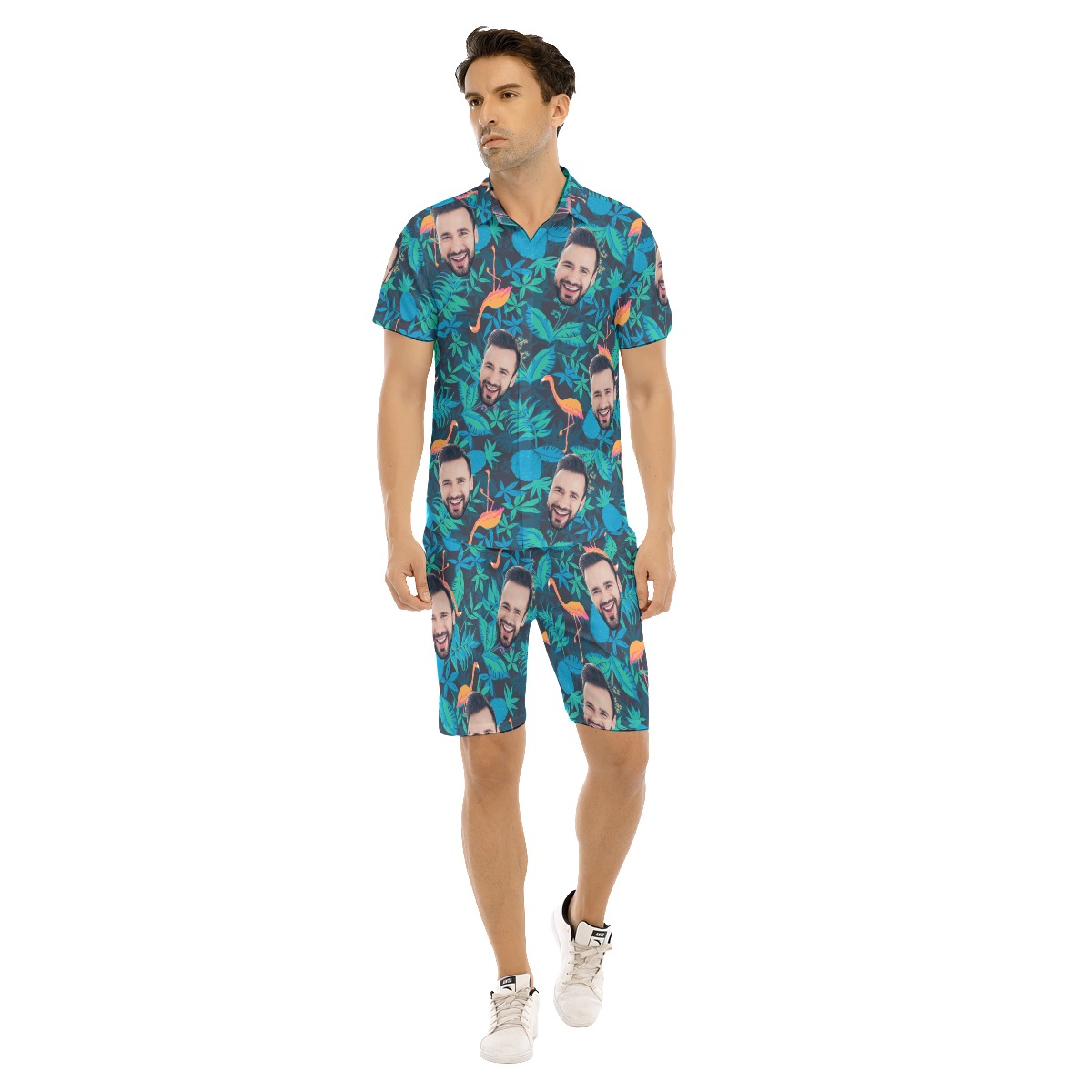 Face Custom Hawaiian Shirt And Shorts Set For Men - variant image 1