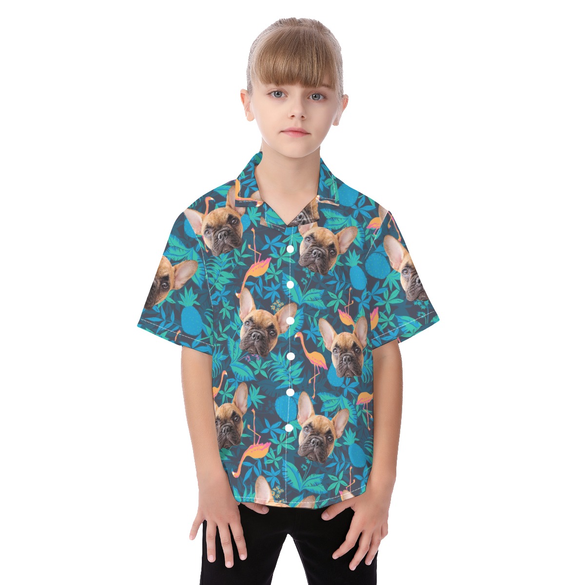 Custom Dog Face Hawaiian Shirt For Kids - variant image 1