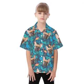 Custom Dog Face Hawaiian Shirt For Kids
